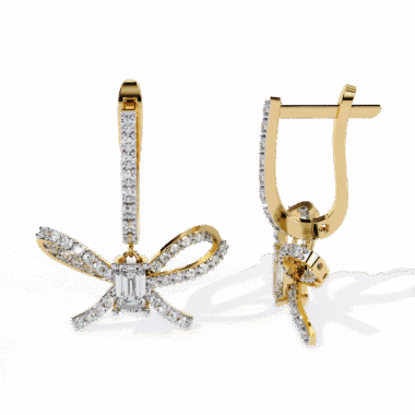 Diamond Bow Drop Earrings
