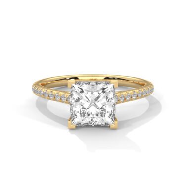 Princess Pavé Solitaire Ring 
