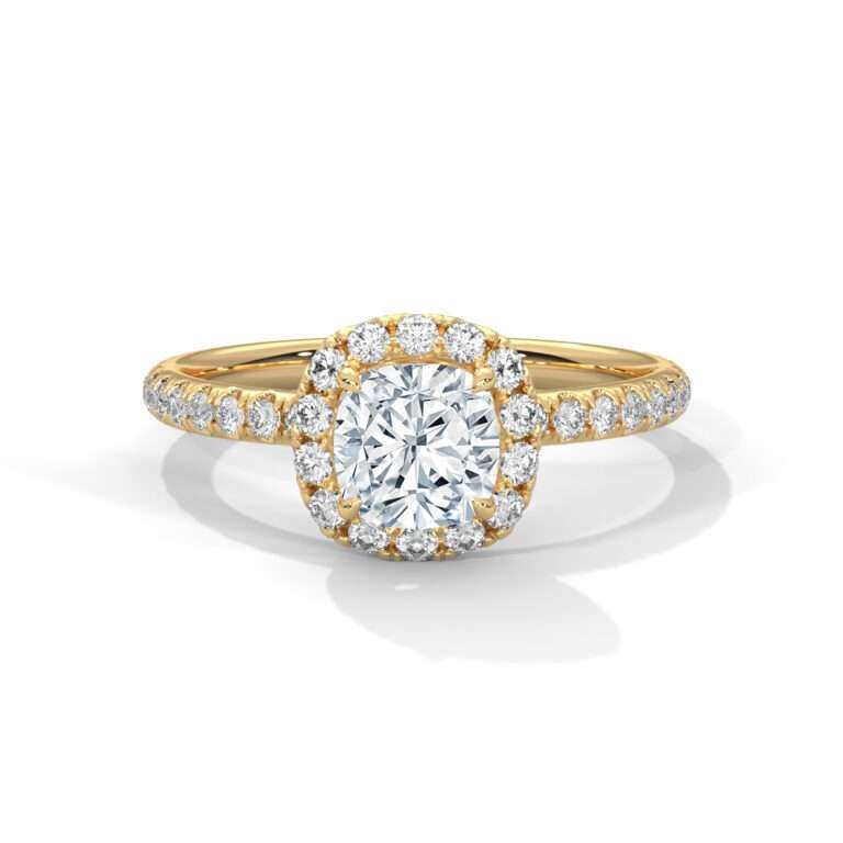 Cushion Halo Pavé Engagement Ring