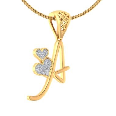 Elegant "A" Initial Diamond Pendant