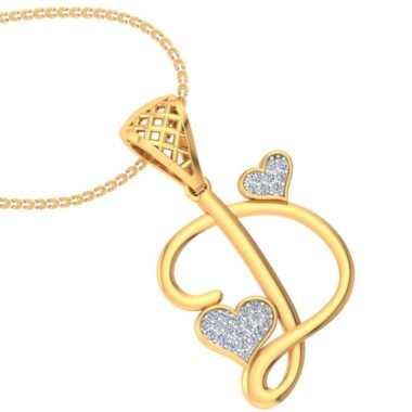 Delicate "D" Initial Diamond Pendant