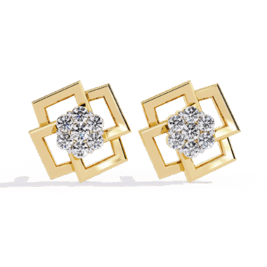 Geometric Bloom Diamond Studs