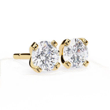Classic Round Diamond Solitaire Stud Earrings