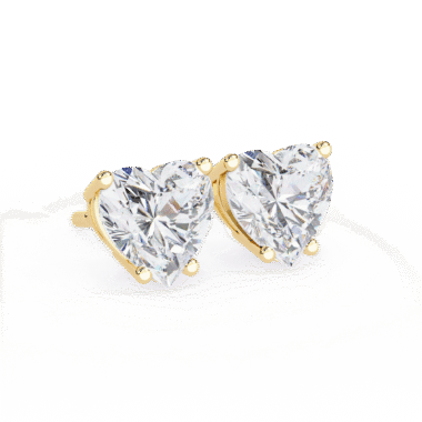 Romantic Heart-Shaped Diamond Stud Earrings