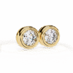 Bold Bezel-Set Round Diamond Stud Earring