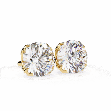 Tulip Petal Prong Diamond Stud Earring