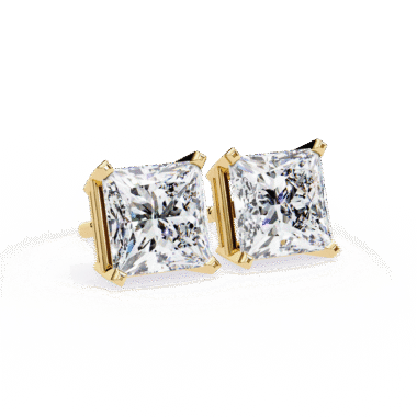 Princess Cut Solitaire Stud Earrings